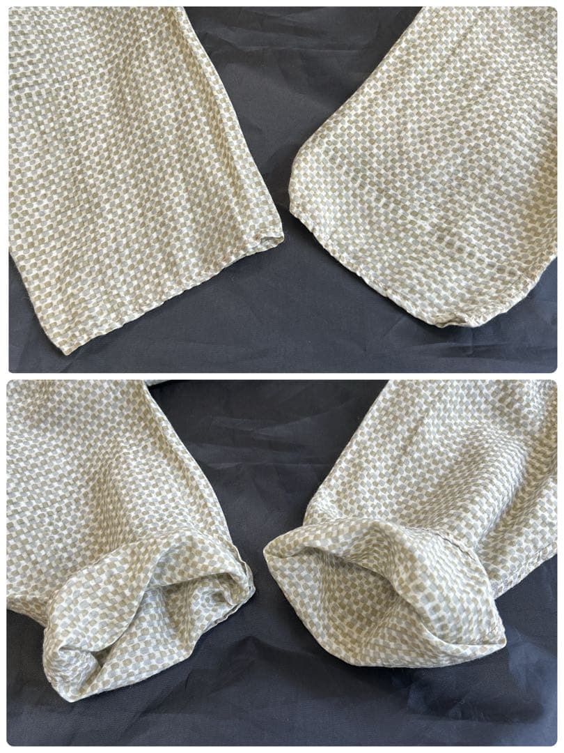 美品✨ババグーリ シルク×コットン ロングスリーブシャツ 総柄 洗える 近年