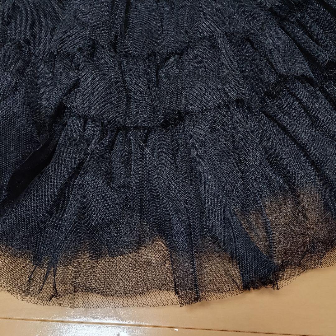 36 グレースコンチネンタル チュールティアードワンピース ドレス ブラック