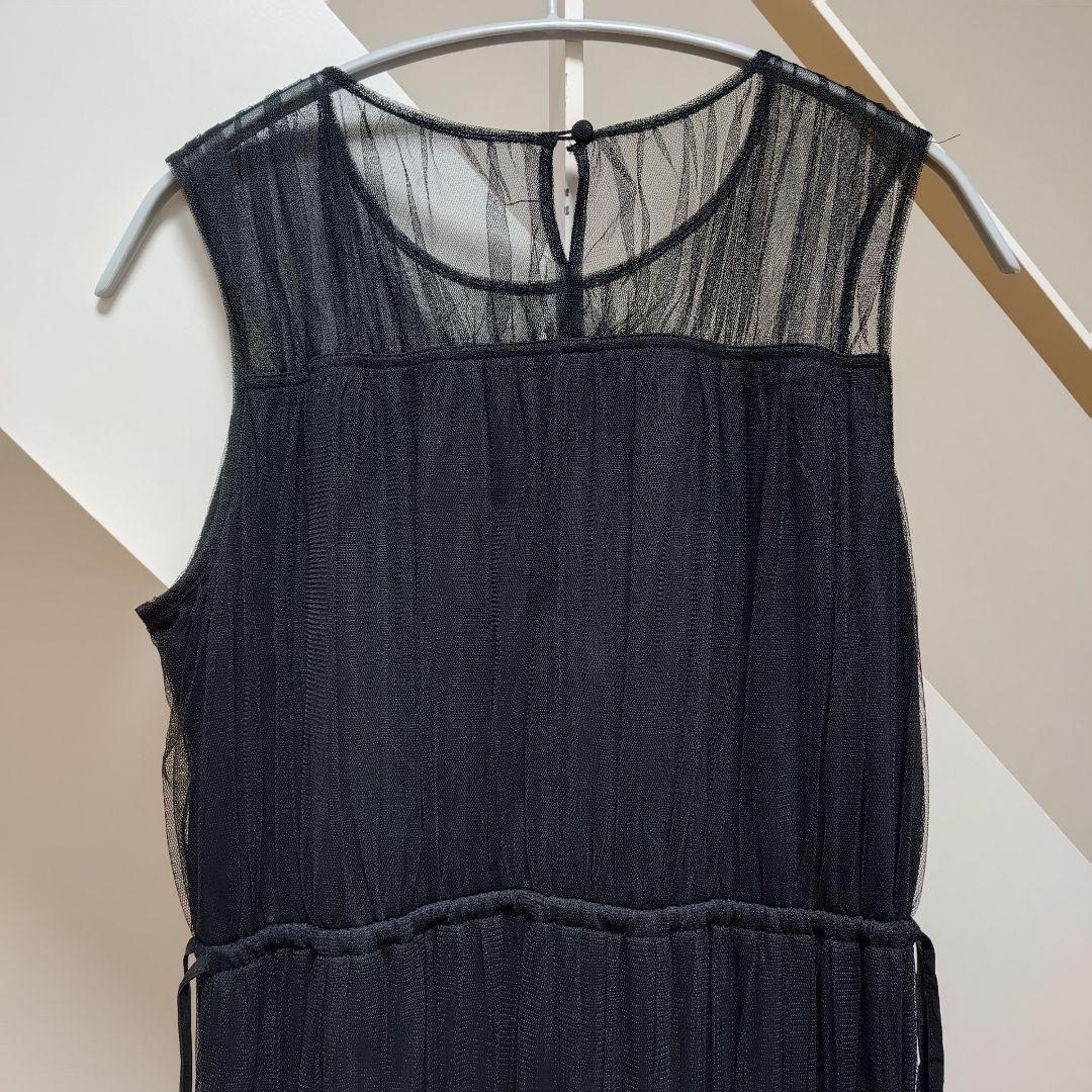 36 グレースコンチネンタル チュールティアードワンピース ドレス ブラック