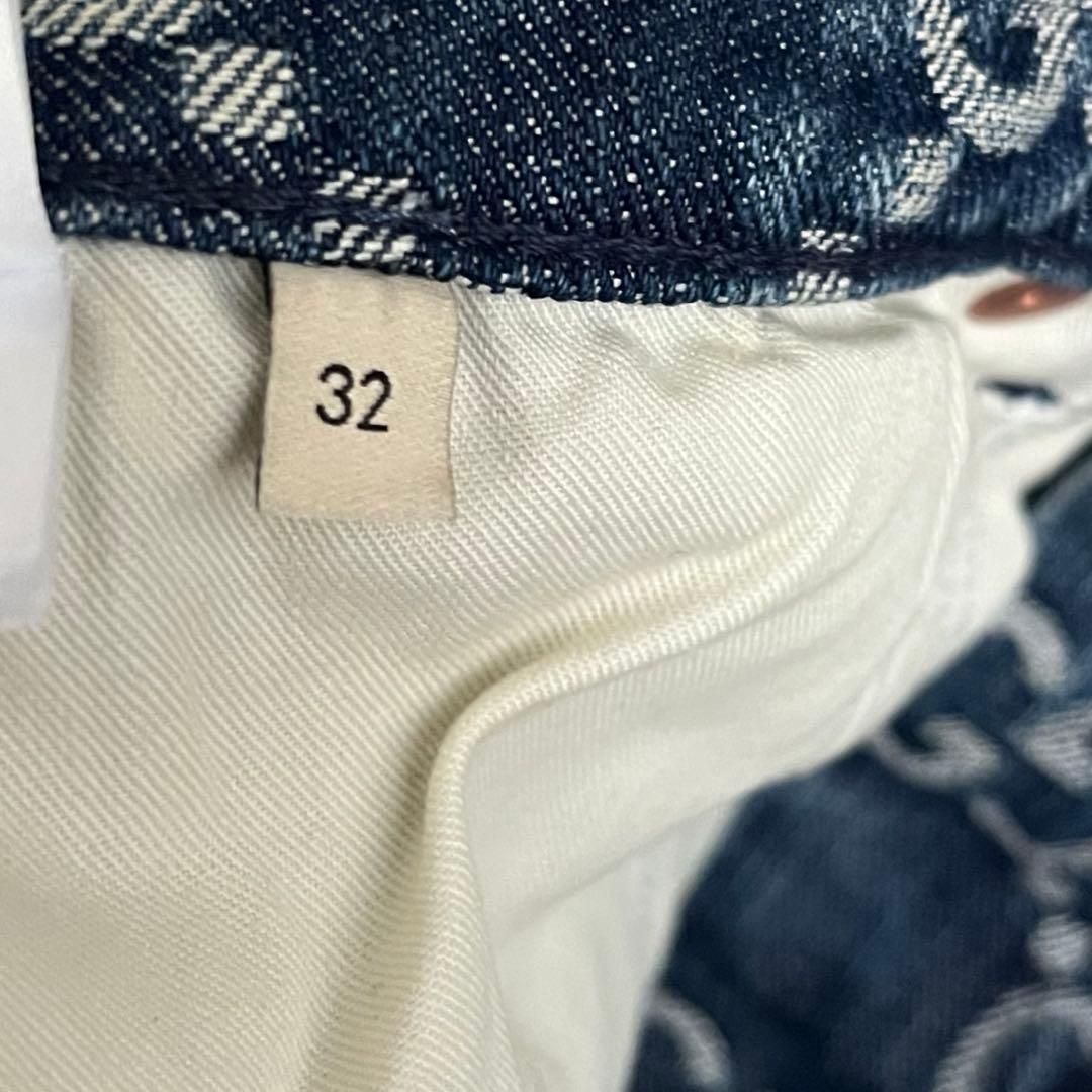 【美品✨】GUCCI グッチ　デニムパンツ　GG総柄　インディゴ　32 メンズ