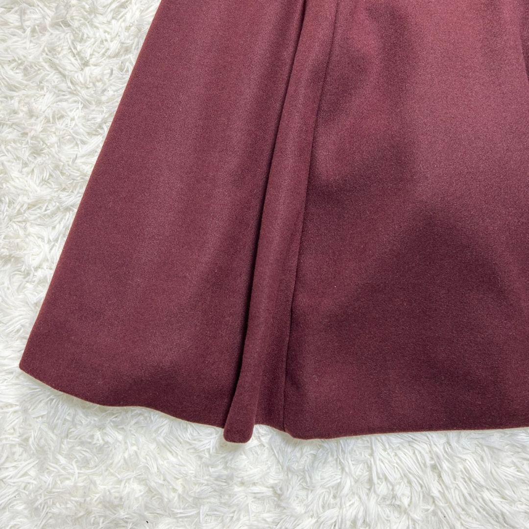 【美品】アクシーズファム クラシックケープコート ポンチョ ワインレッド M