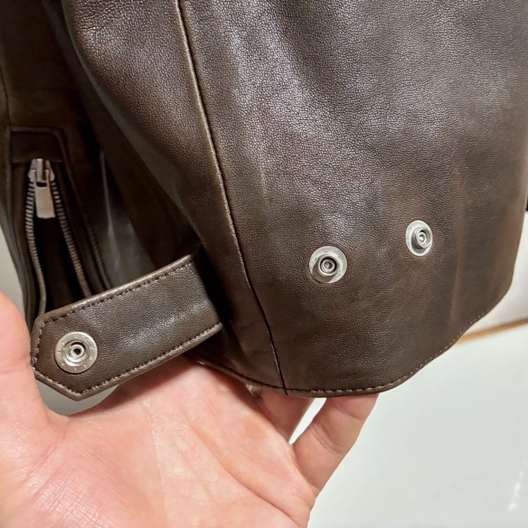 5351 プールオム セミダブル ライダースジャケット ラムレザー 46 M