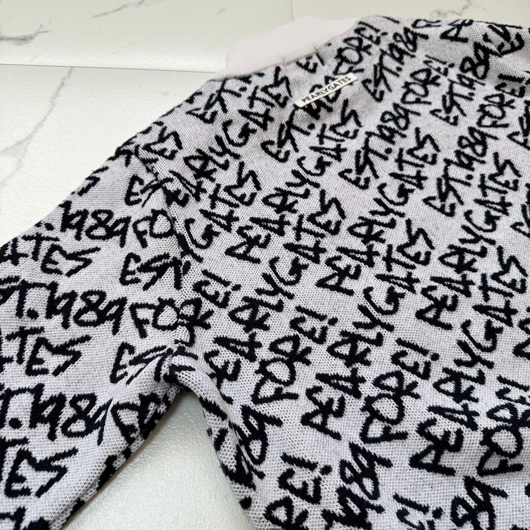 パーリーゲイツ ロゴ モノグラム 総柄 ニット セーター モックネック 5