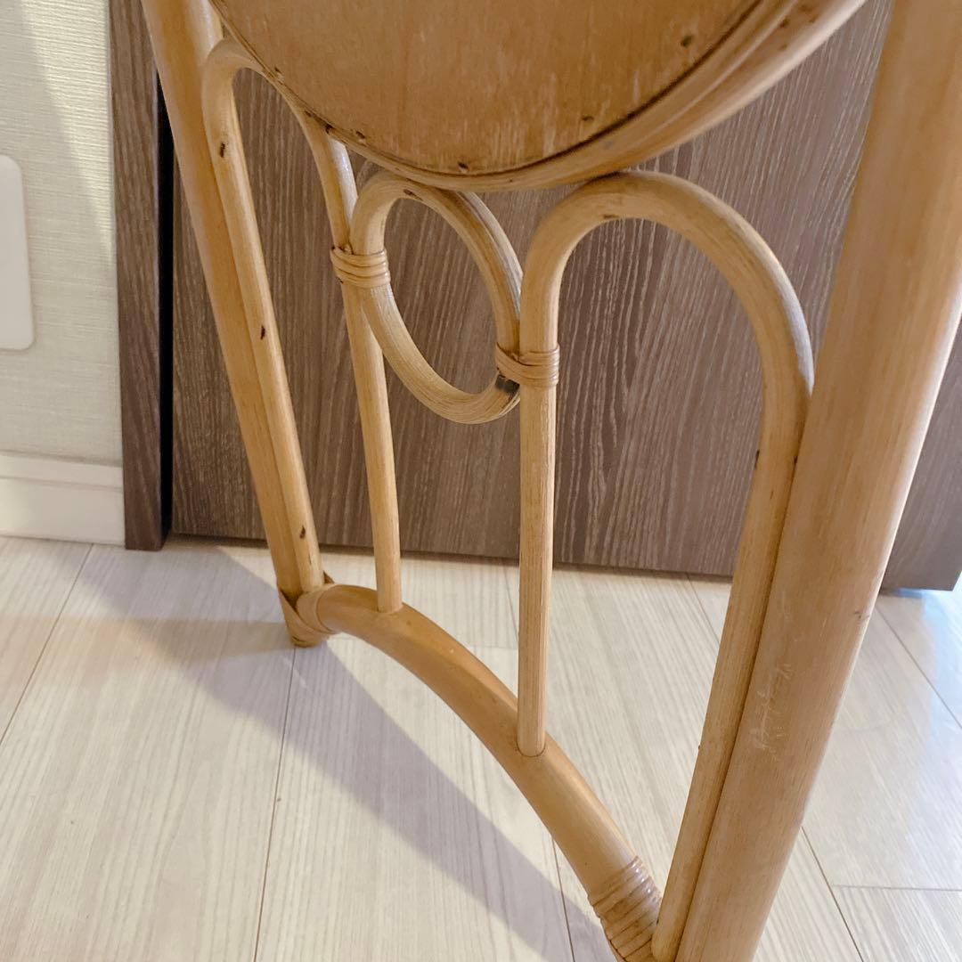 昭和レトロ ラタン調 オーバル型 姿見 全身鏡 スタンドミラー