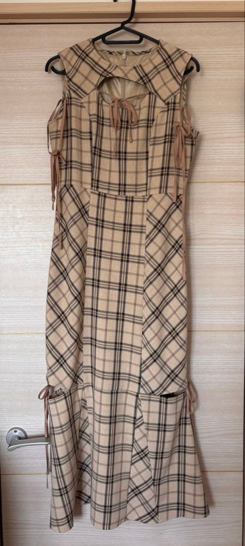 ミシェルマカロン バイアスチェックマーメイドワンピース