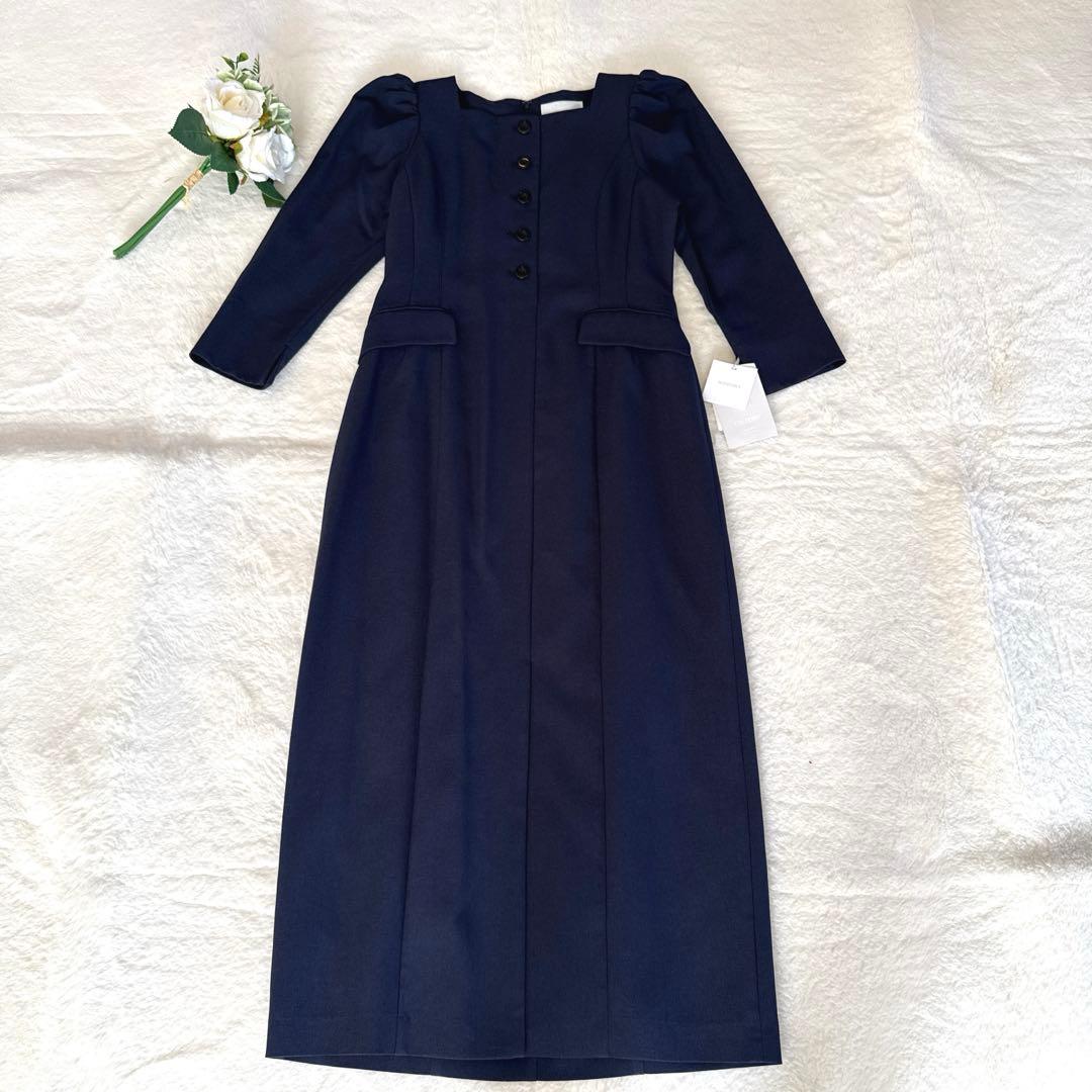 新品25ssセルフォード　スクエアネックタイトワンピース　38