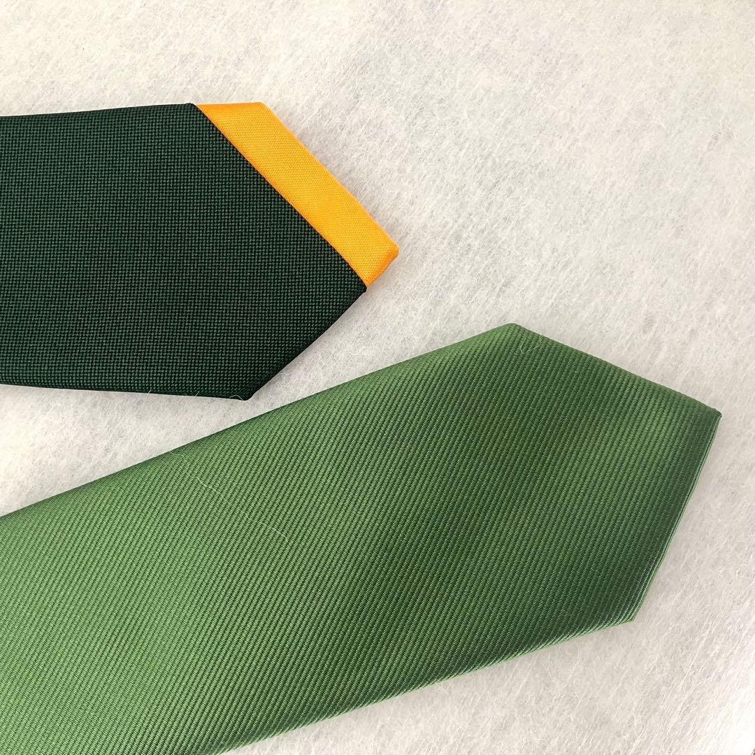 タグ付き【ジラフ】リバーシブルネクタイ グリーン ノーサイド ラグビー 2WAY