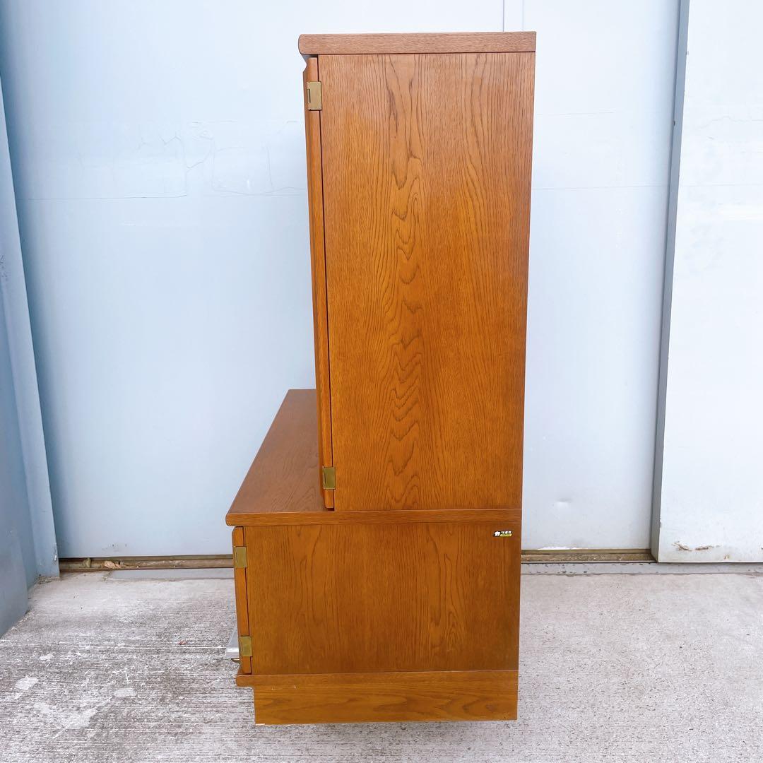 【美品送料込】カリモク アンティーク食器棚 収納棚 ヴィンテージ家具 昭和レトロ