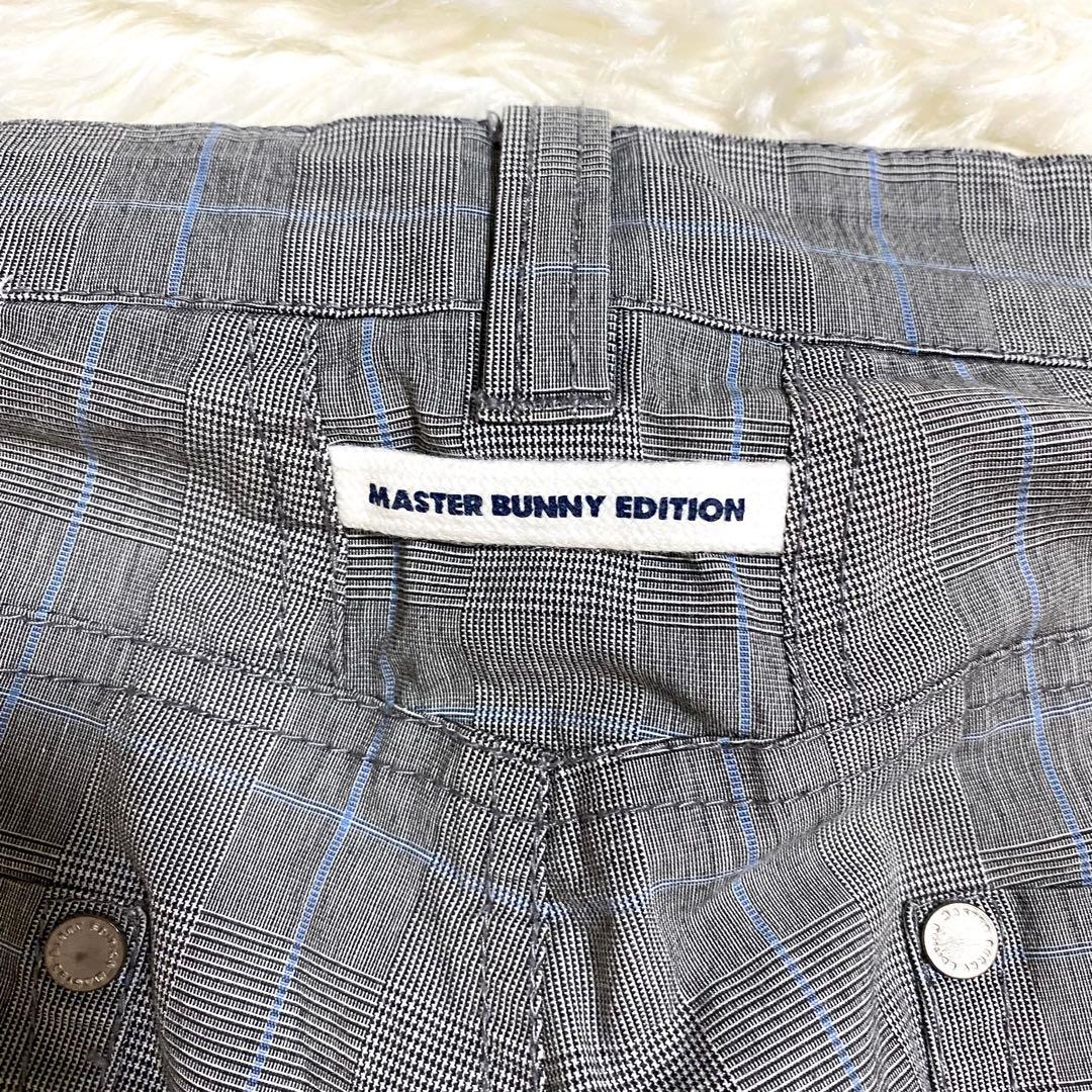マスターバニー　パンツ　グレンチェック　刺繍ロゴ　ゴルフ　グレー　M
