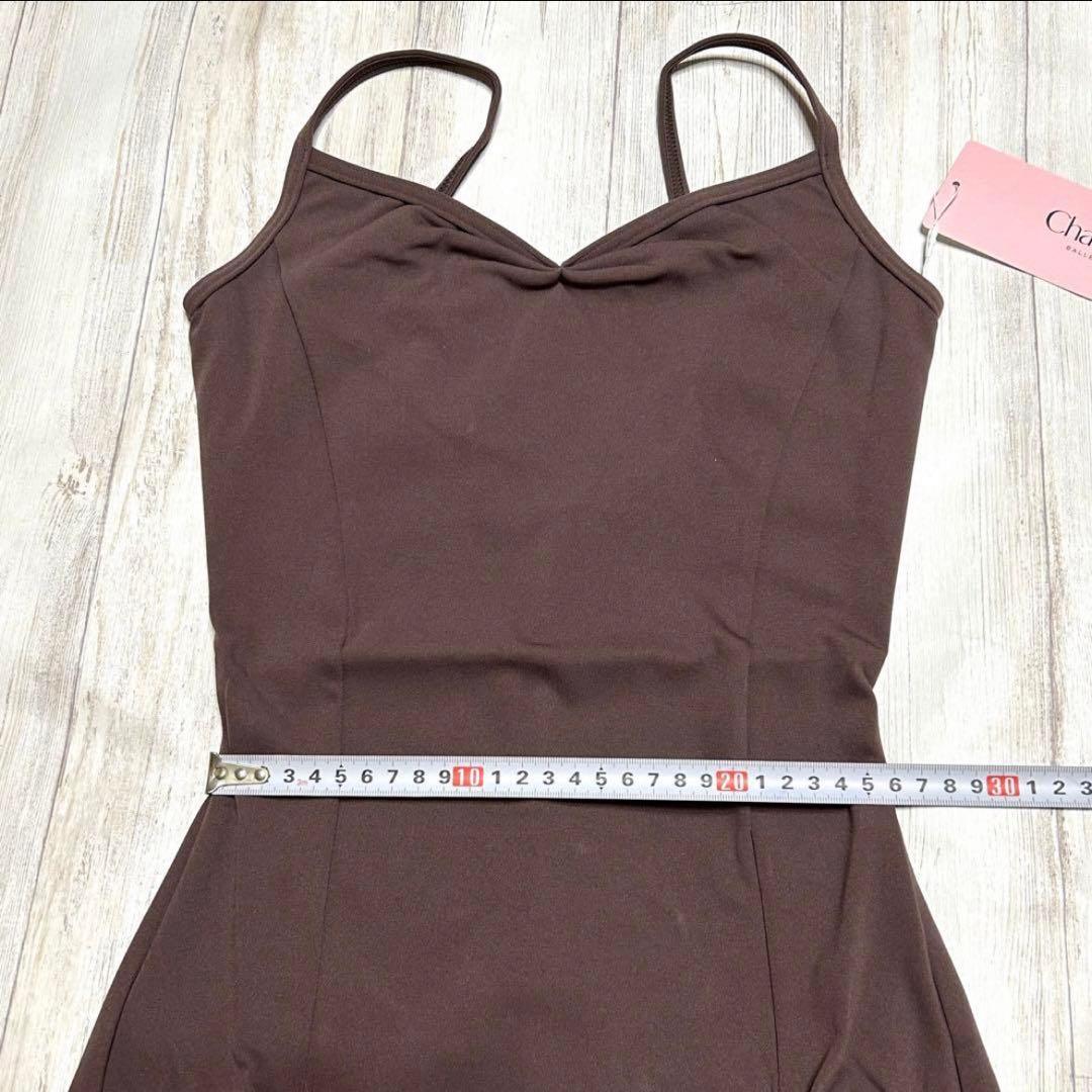 ブラウン　Mサイズ　レオタード　バレエ　キャミ