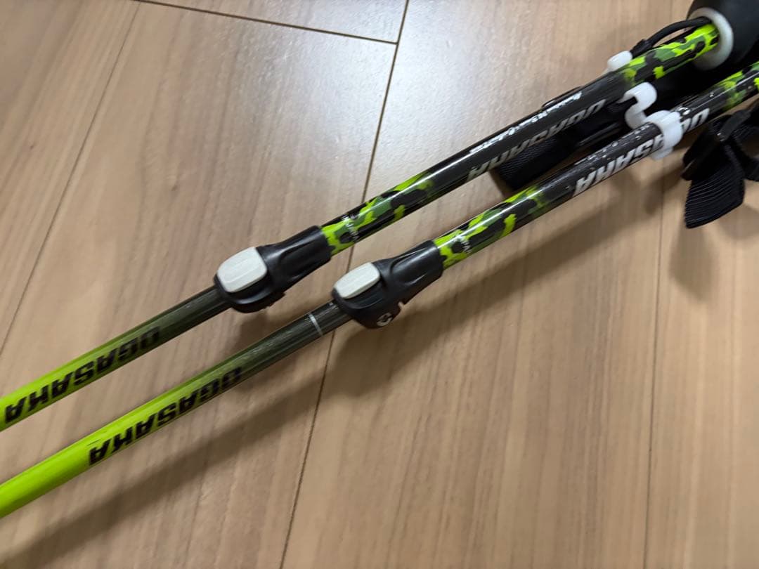 ★美品★お洒落　オガサカ スキーストック 収縮ポール　調整可能　デモ技術選