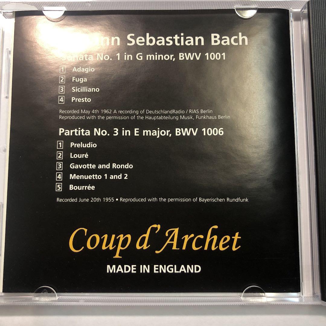 洋楽 Johanna Martzy / Bach;Sonata 1 in G