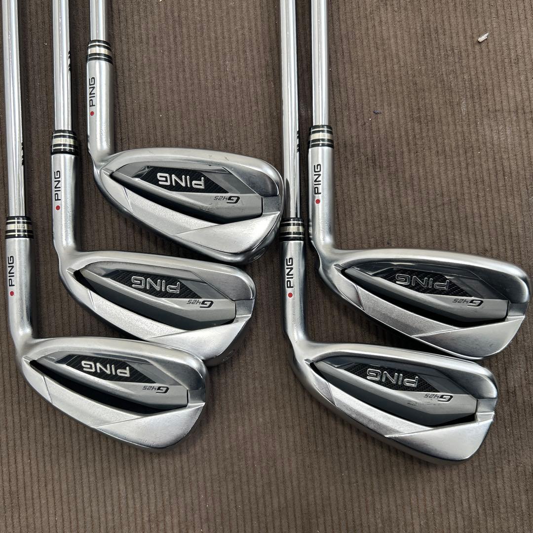 PING G425 アイアン 6〜W Zelos8 R、赤ドット、アーコス有
