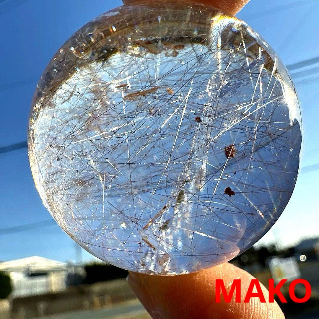 M1925☆ゴールドルチルクォーツ丸玉45.5mm☆天然石　原石☆N60208