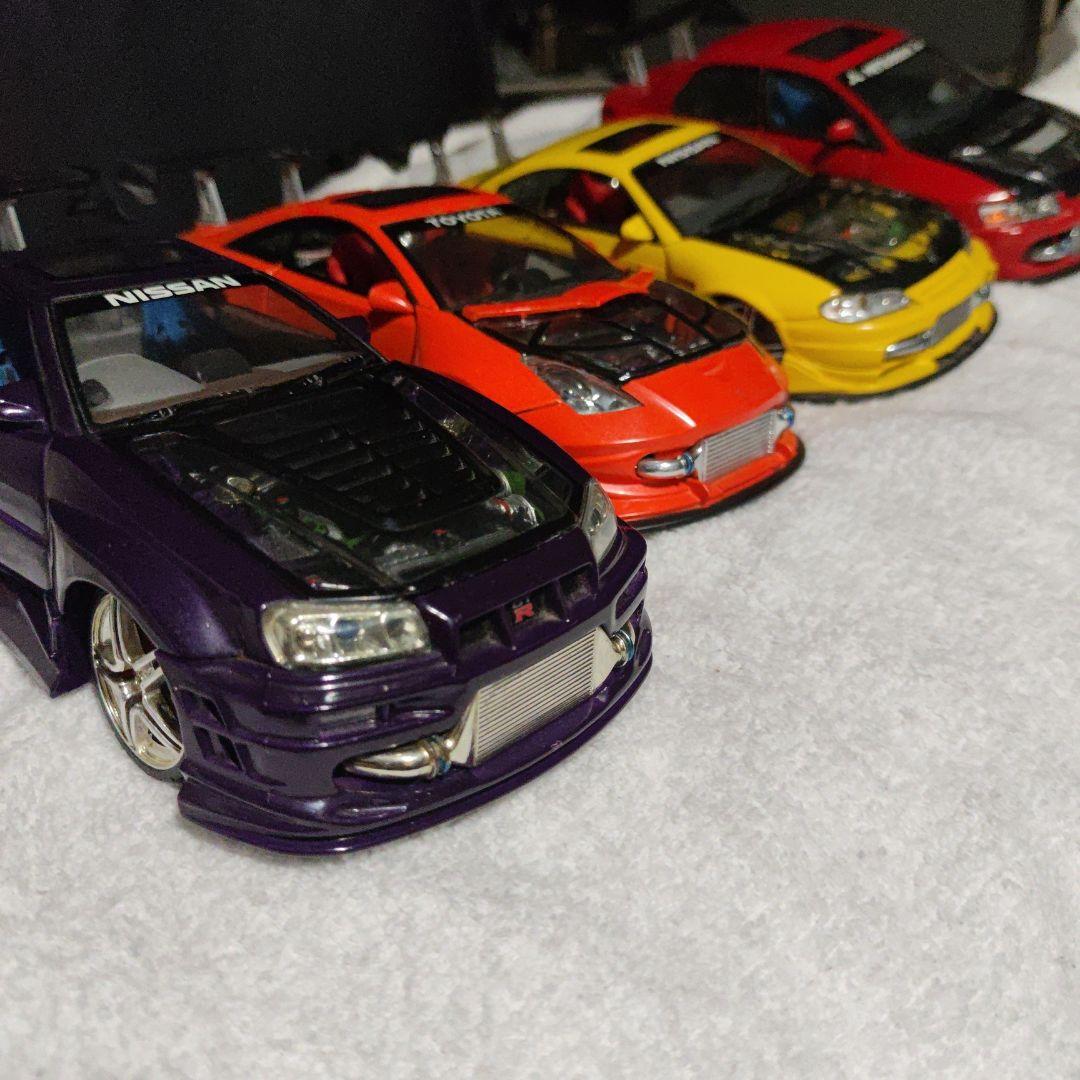 1:24　4台セット　R34 S15 エボ８ セリカ