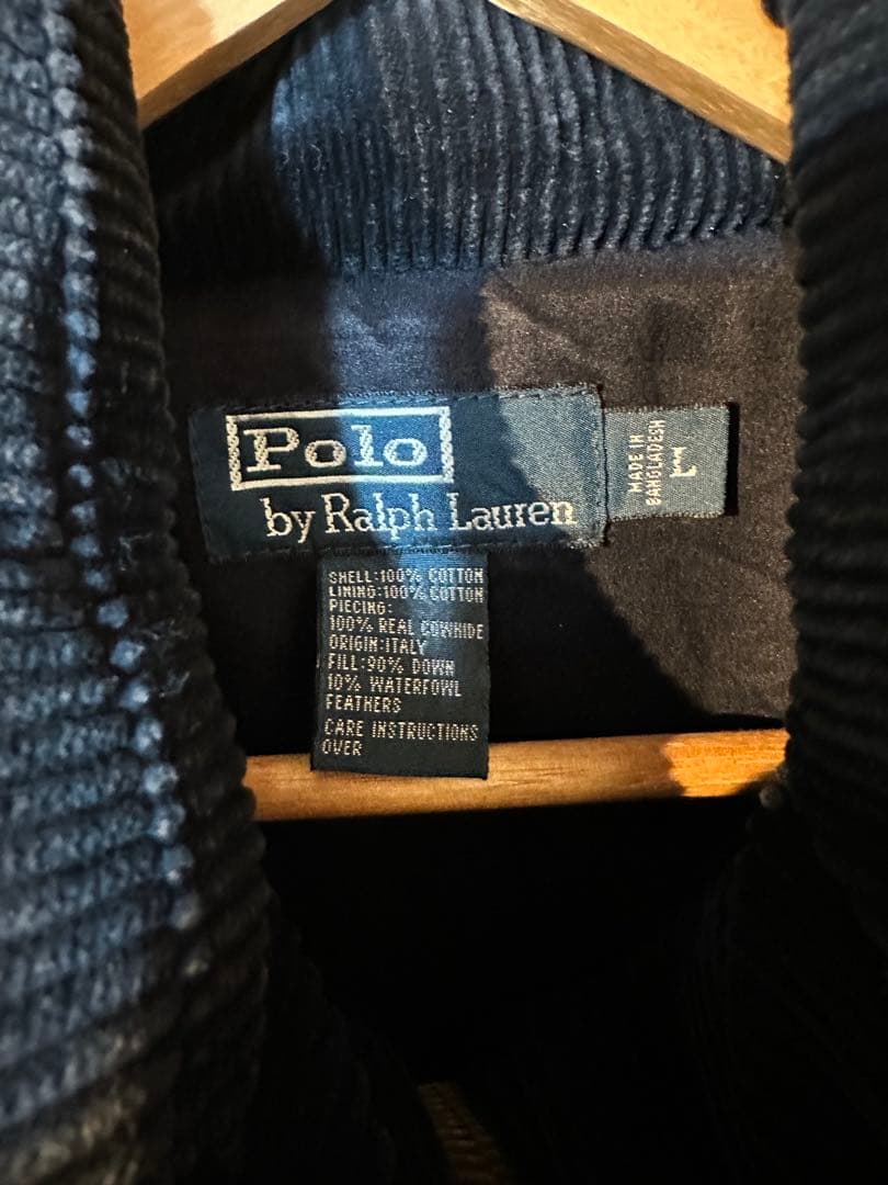 ラルフローレン　ダウンベスト　コーズ　レザー　ralph laurent L