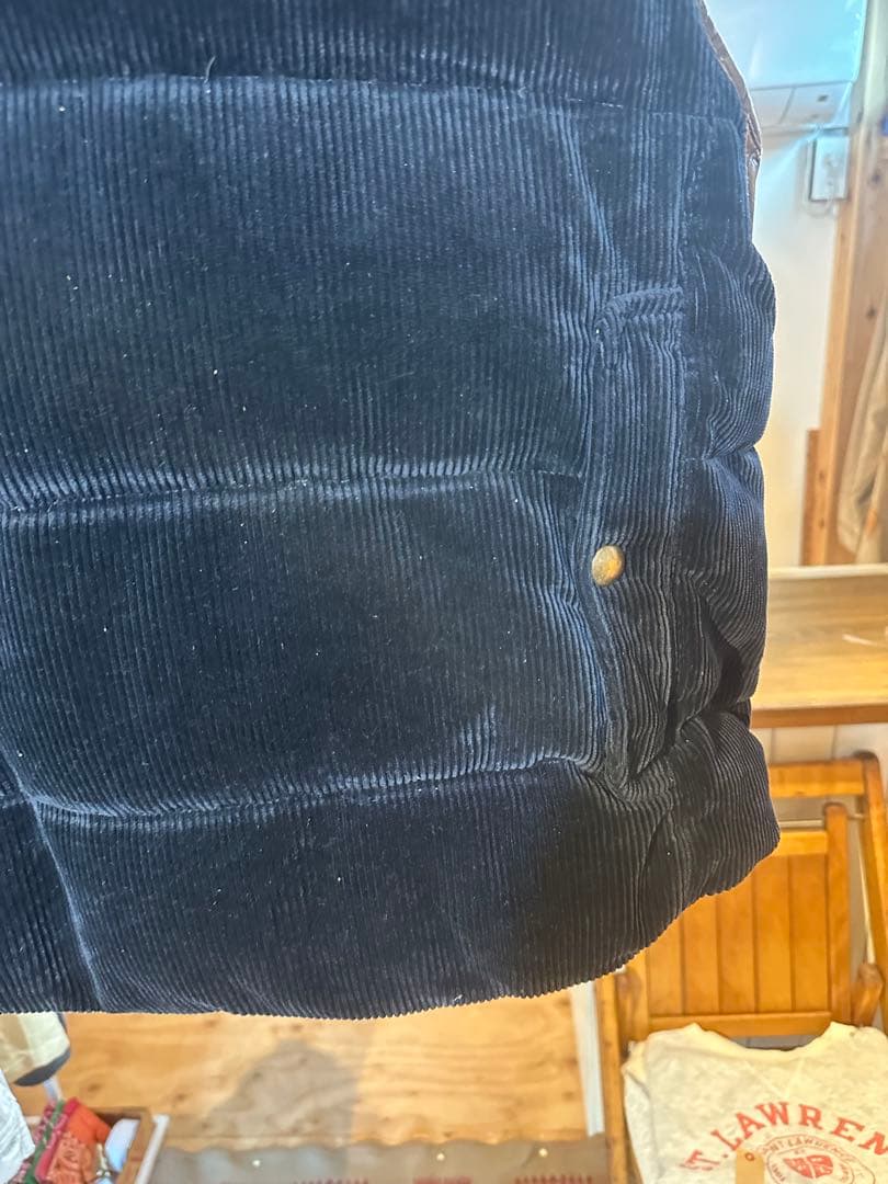 ラルフローレン　ダウンベスト　コーズ　レザー　ralph laurent L