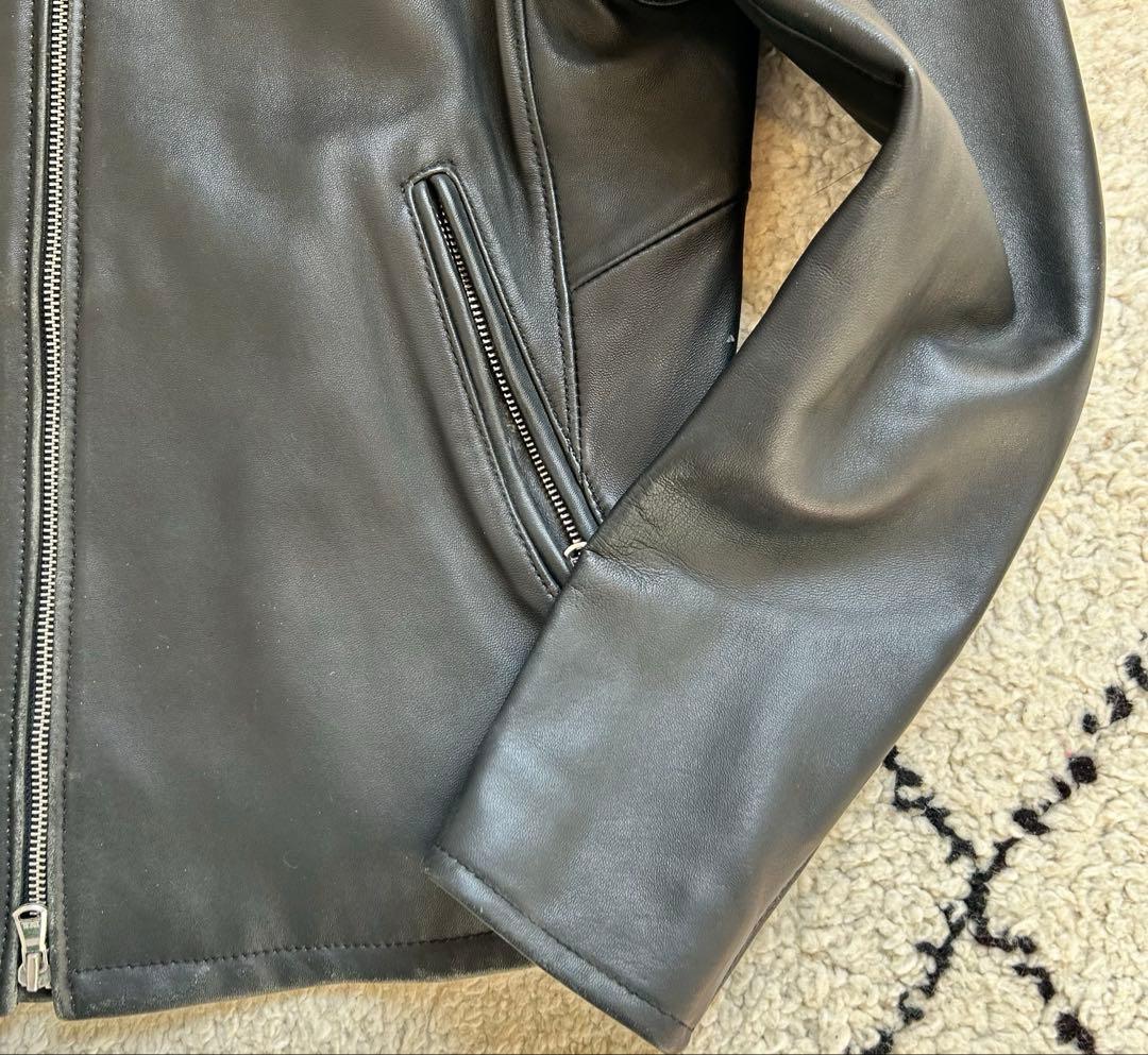 BEAUTY&YOUTH レザーシングルライダースジャケット M〜Lサイズ相当