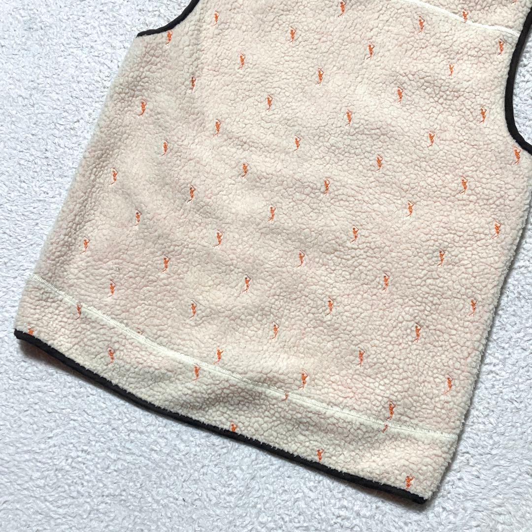 ま*ん様 MARK&LONA マークアンドロナ ボアベスト 刺繍 ガイコツ総柄