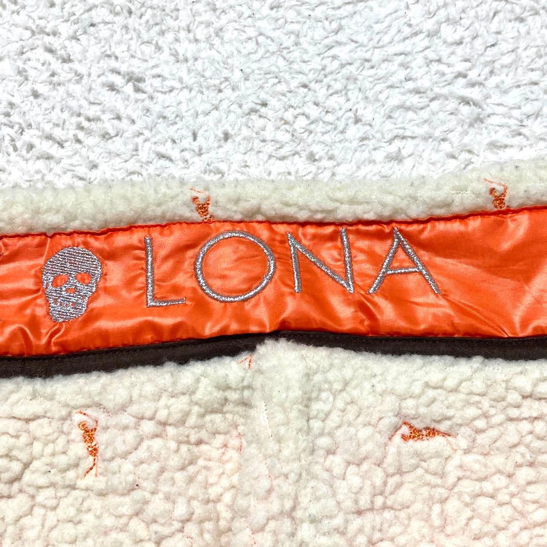 ま*ん様 MARK&LONA マークアンドロナ ボアベスト 刺繍 ガイコツ総柄