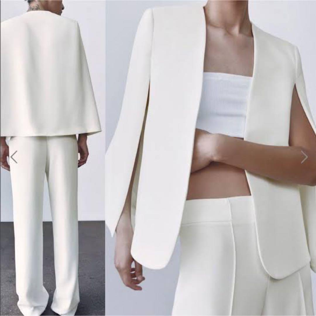 新品未使用タグ付ZARA ジャケット ケープブレザー　ホワイト