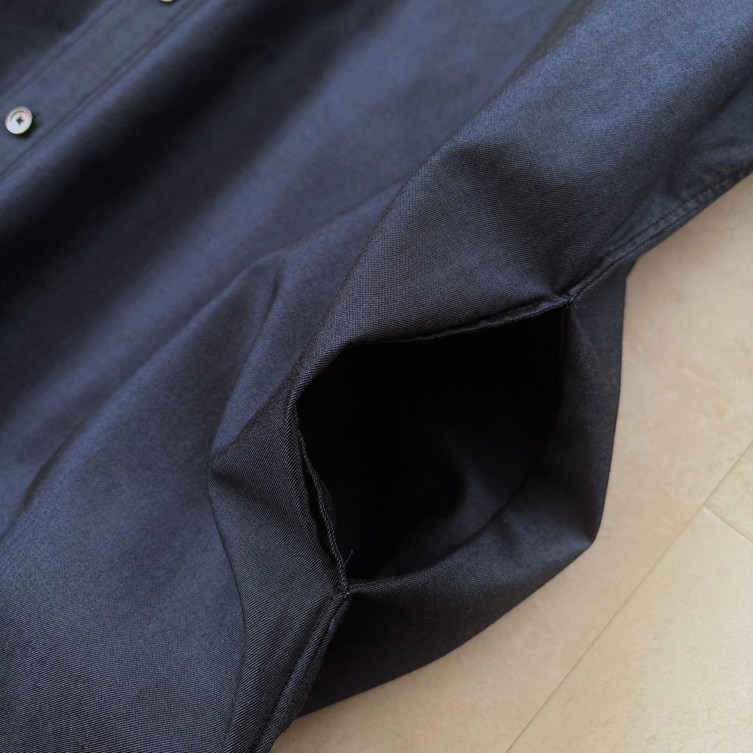 美品 ティッカ スクエアビッグロングシャツ ロングワンピース ネイビー ゆったり