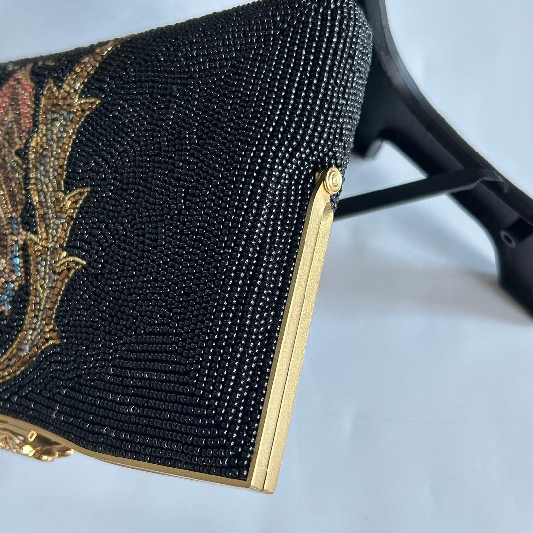 柏ビーズ フォーマルバッグ ビーズバッグ 刺繍　和装バッグ 冠婚葬祭 総ビーズ