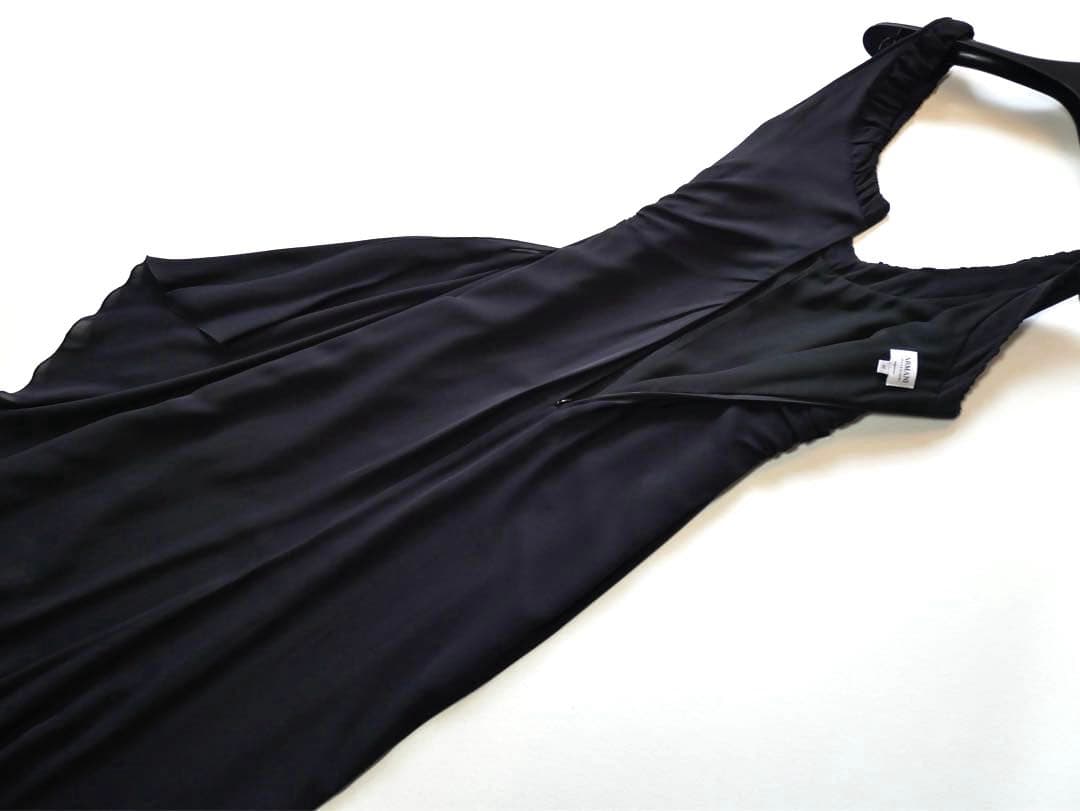 アルマーニコレツォーニ シルク ロングワンピース ドレス 42 ブラック