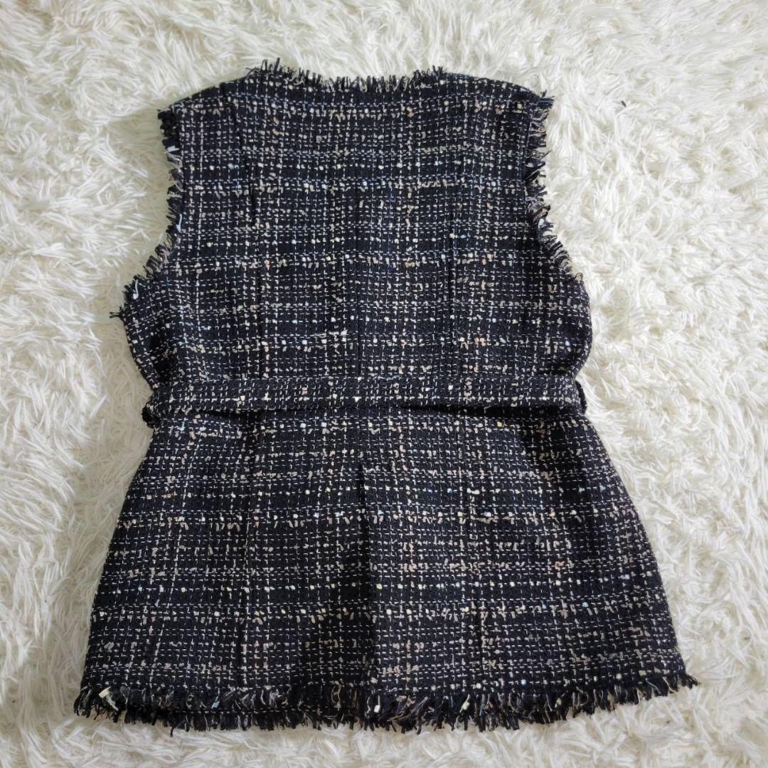 美品★リリーブラウン　バリエーションオーバーサイズジレ　ツイード　ウエストベルト