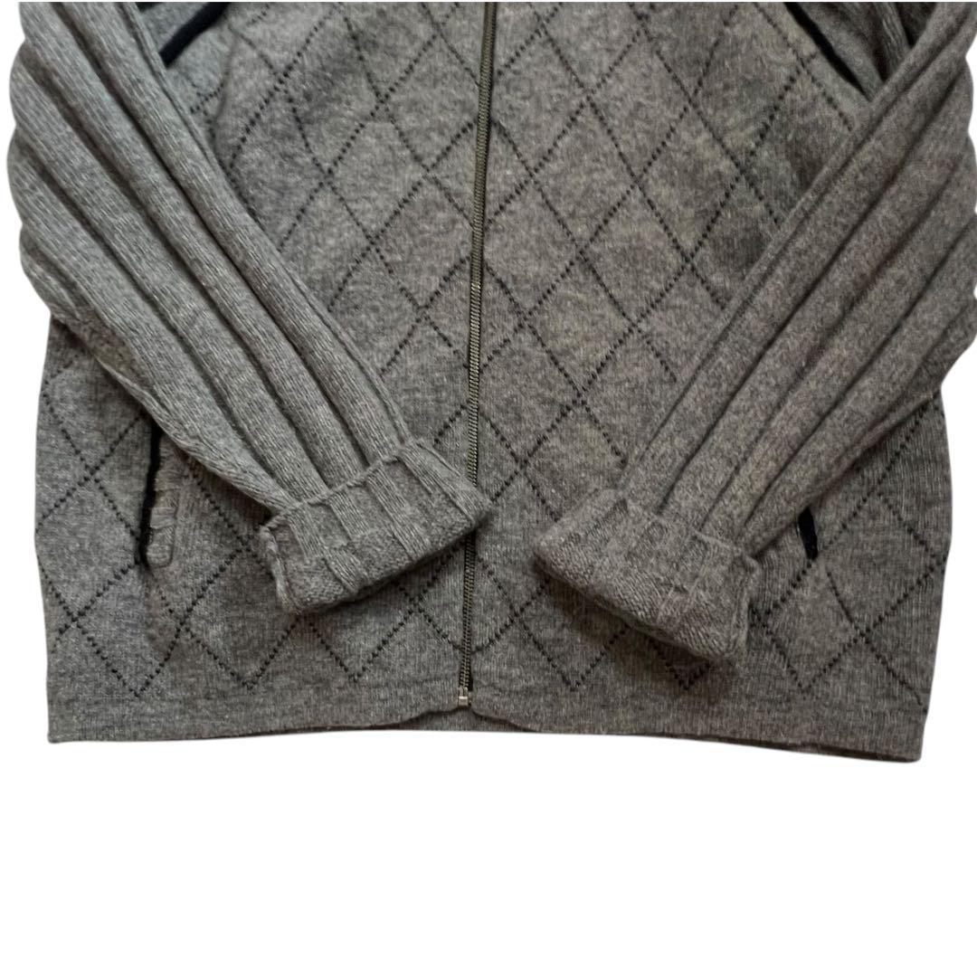 美品 ジーステージ ウール100% ニットジャケット Lサイズ 上質フルジップ