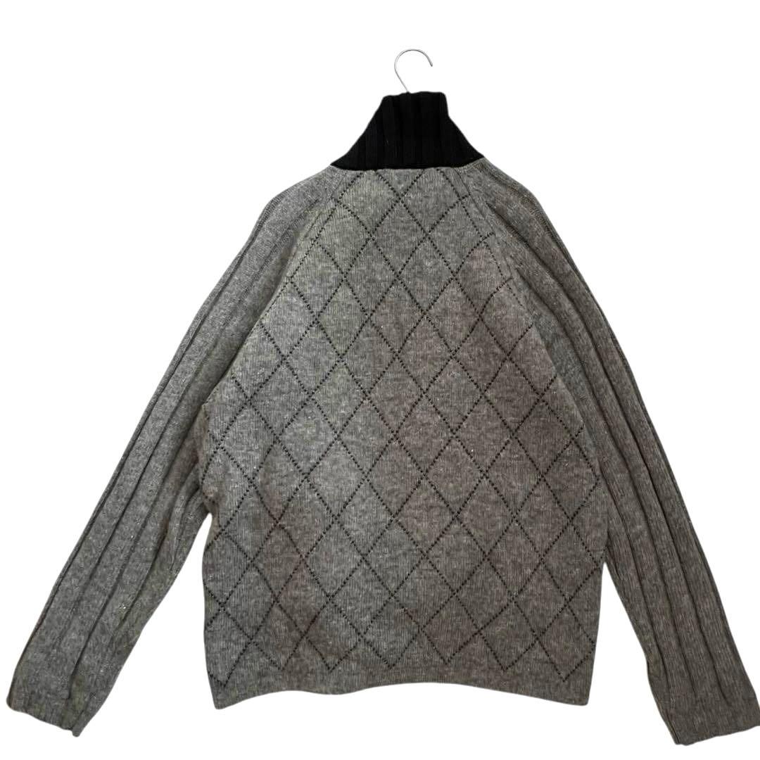 美品 ジーステージ ウール100% ニットジャケット Lサイズ 上質フルジップ