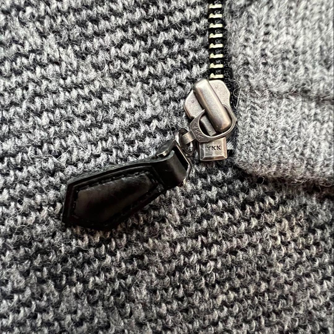 美品 ジーステージ ウール100% ニットジャケット Lサイズ 上質フルジップ