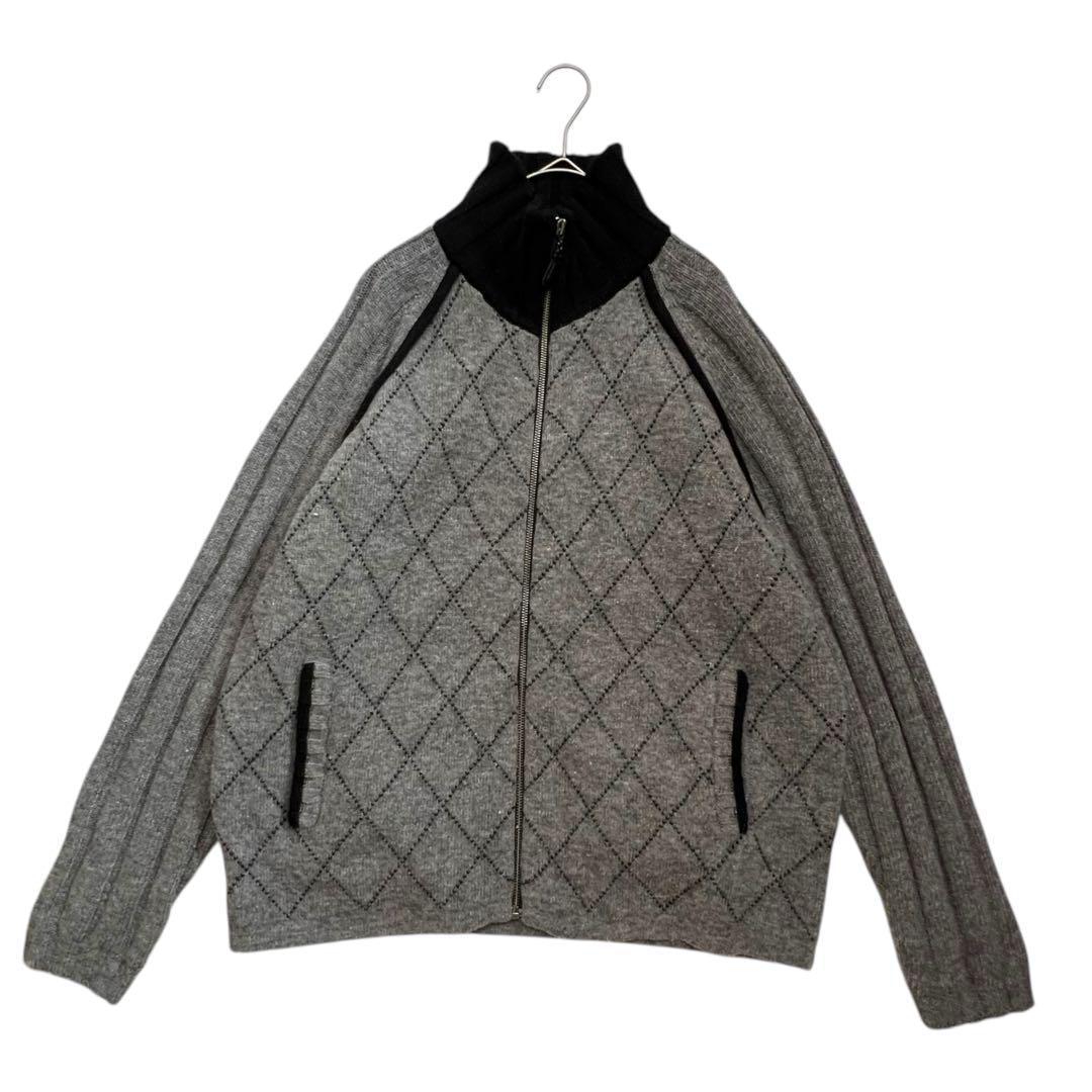 美品 ジーステージ ウール100% ニットジャケット Lサイズ 上質フルジップ