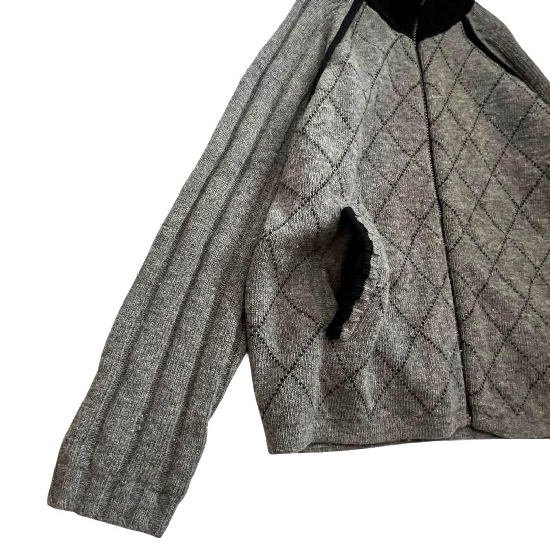 美品 ジーステージ ウール100% ニットジャケット Lサイズ 上質フルジップ