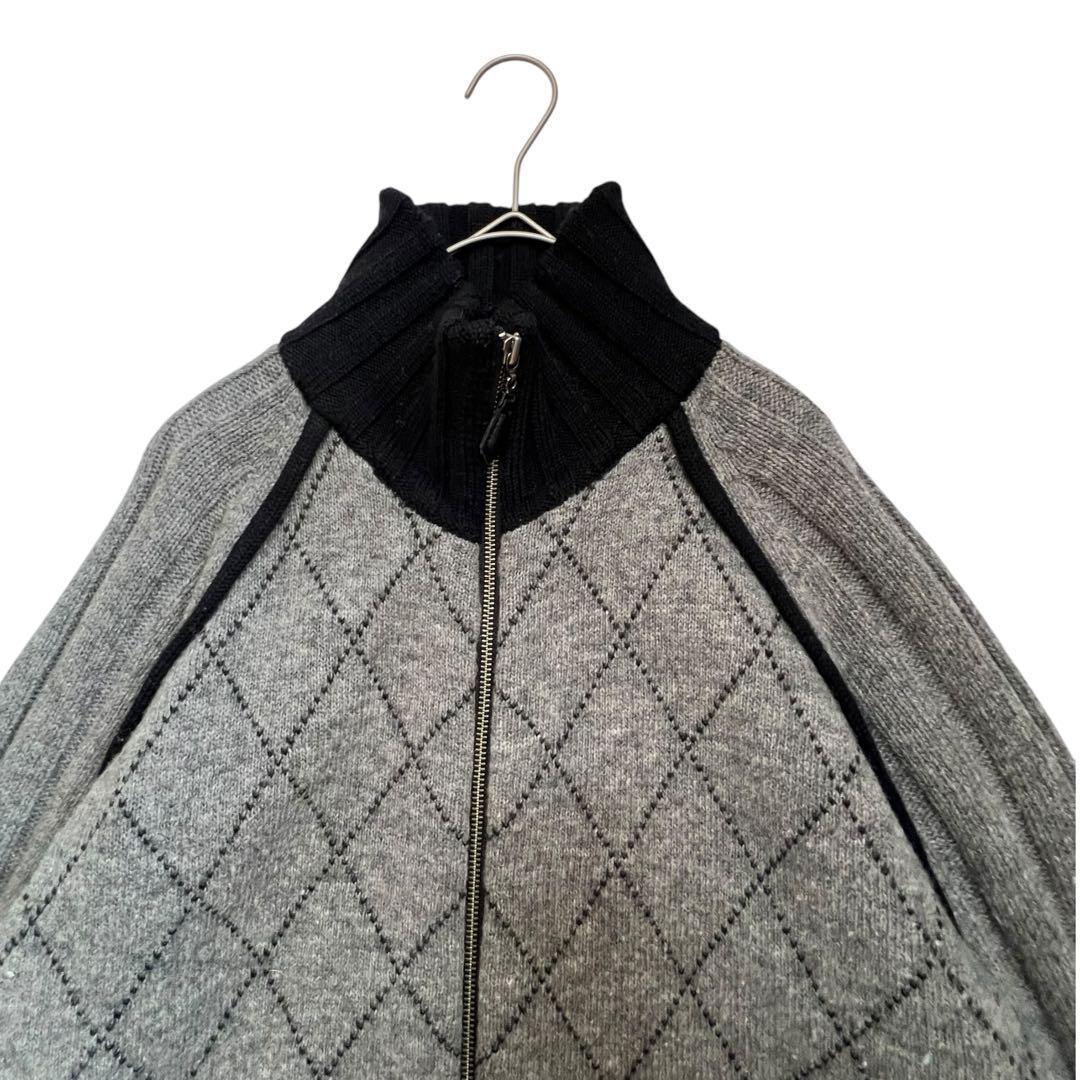 美品 ジーステージ ウール100% ニットジャケット Lサイズ 上質フルジップ