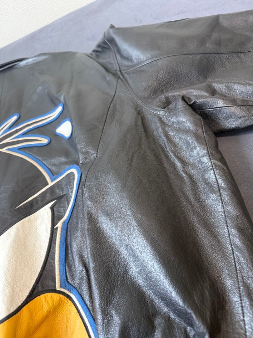 Looney Tunes ブラック レザージャケット 2XL