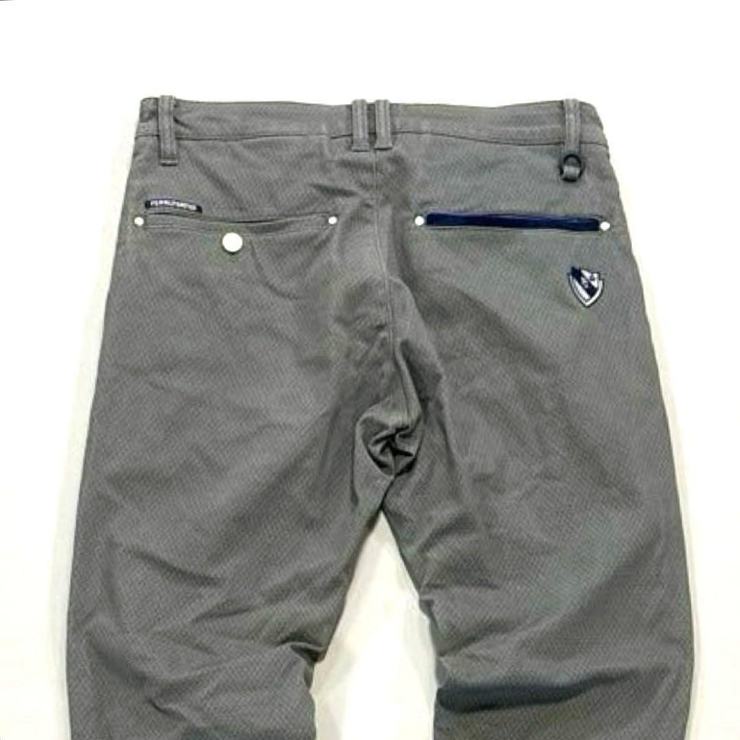 パーリーゲイツ　ロングパンツ　グレー　総柄　サイズ3 S〜タイト目M程度　通年