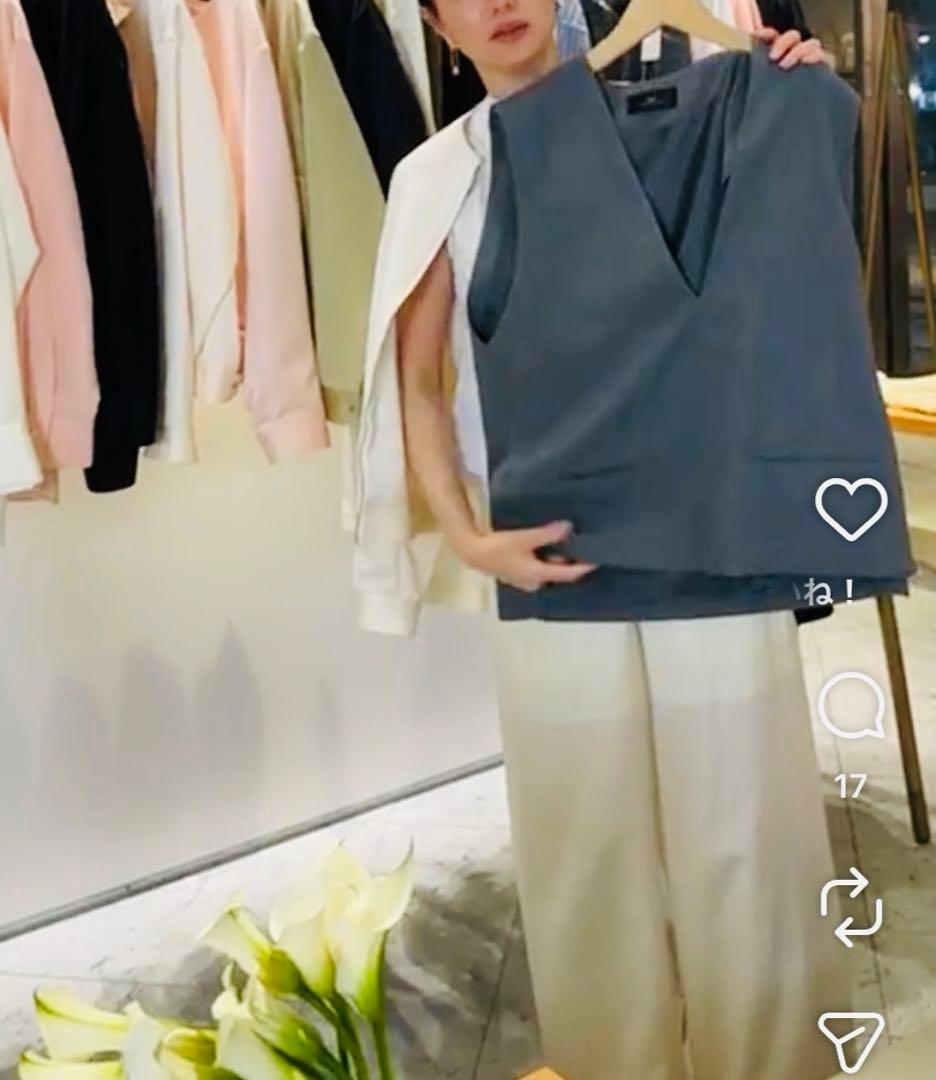 井川遥さん　loin. ロワン ウールベスト グレー 日本製 定価46,200円