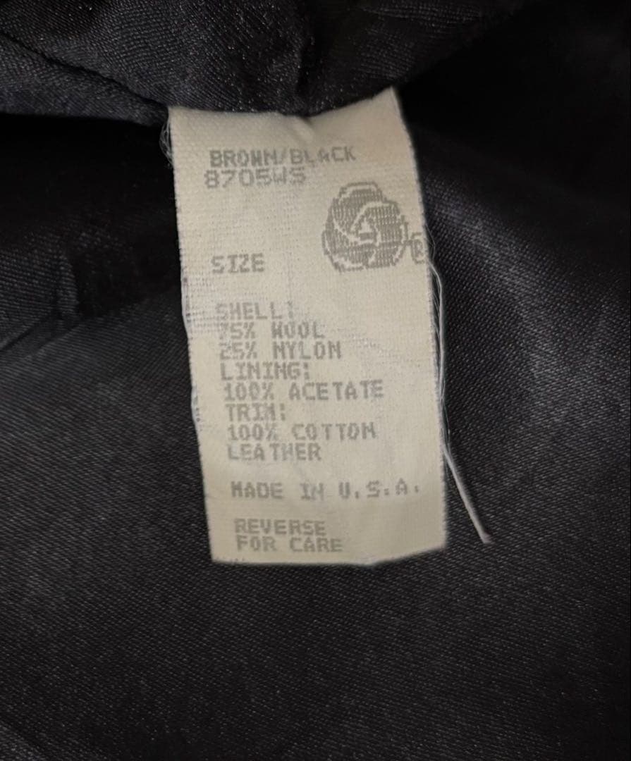 WOOL RICH ウールリッチ　USA製 レザー襟　ウールジャケット