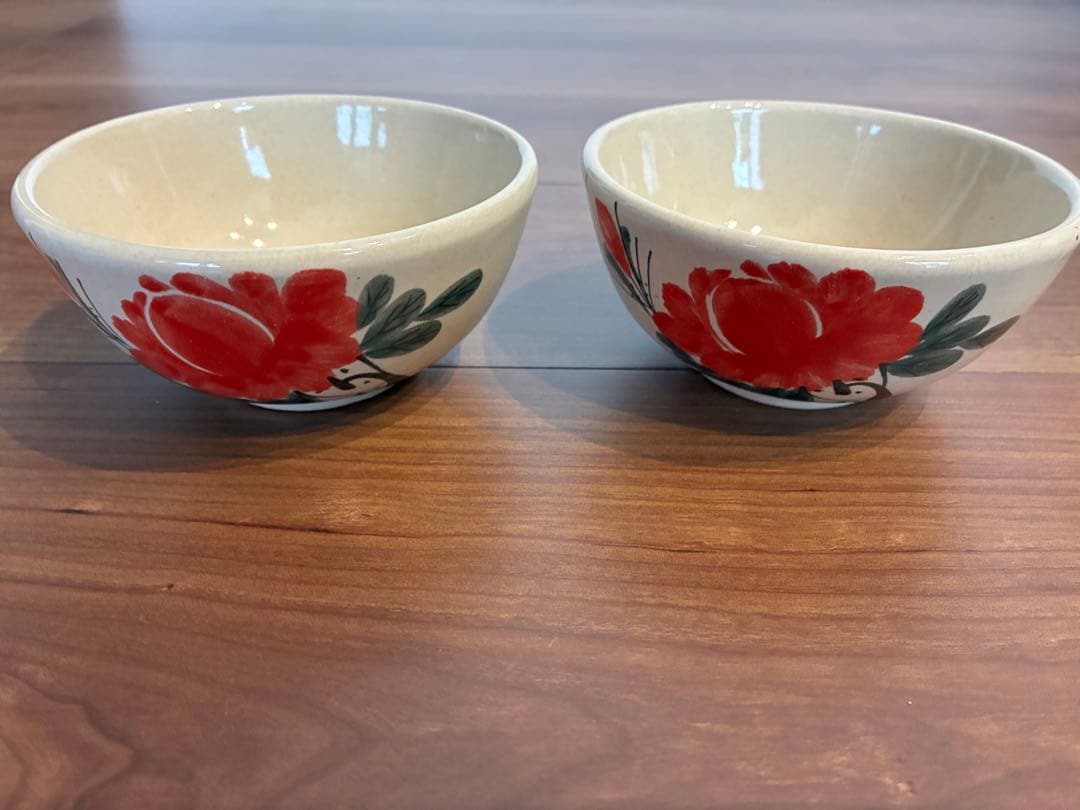 ソンべ焼き　ライテウ焼き　ベトナム 茶碗　取り皿　豆皿　花柄陶器皿 6枚セット