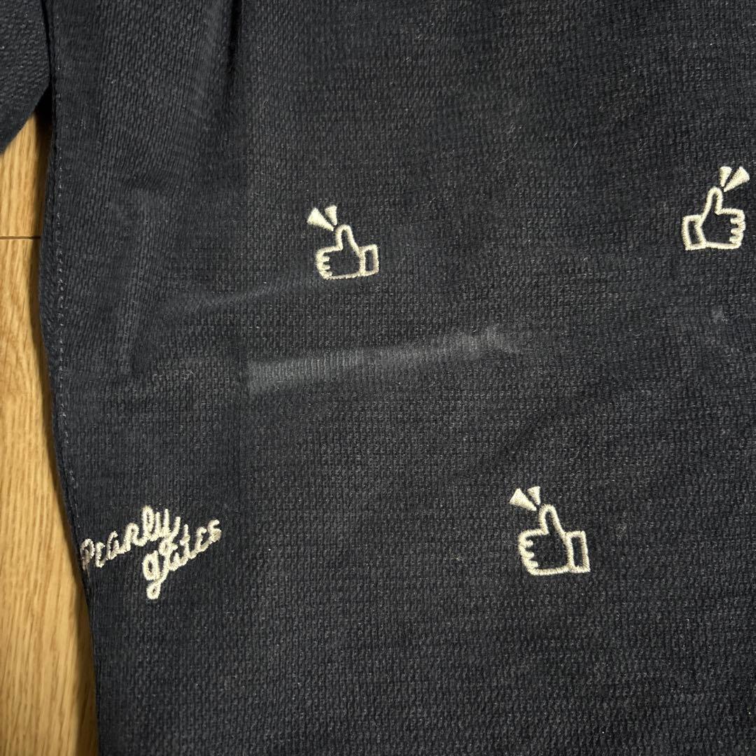 Pearl Gates 黒 サムズアップ刺繍パンツ
