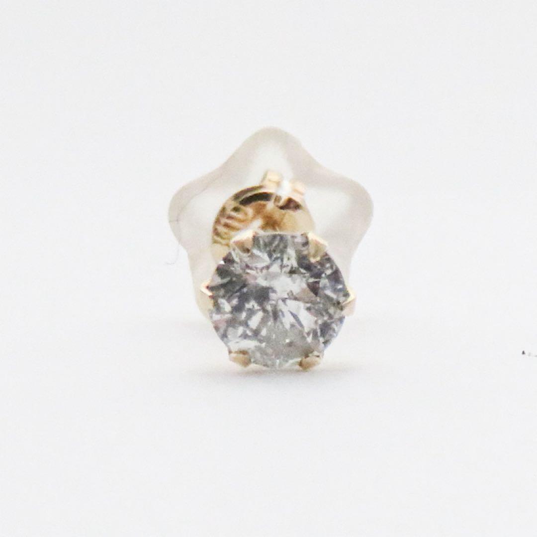 ニ*ー様 本物保証K10YG 天然ダイヤモンド0.20ct 片耳ピアス　10金