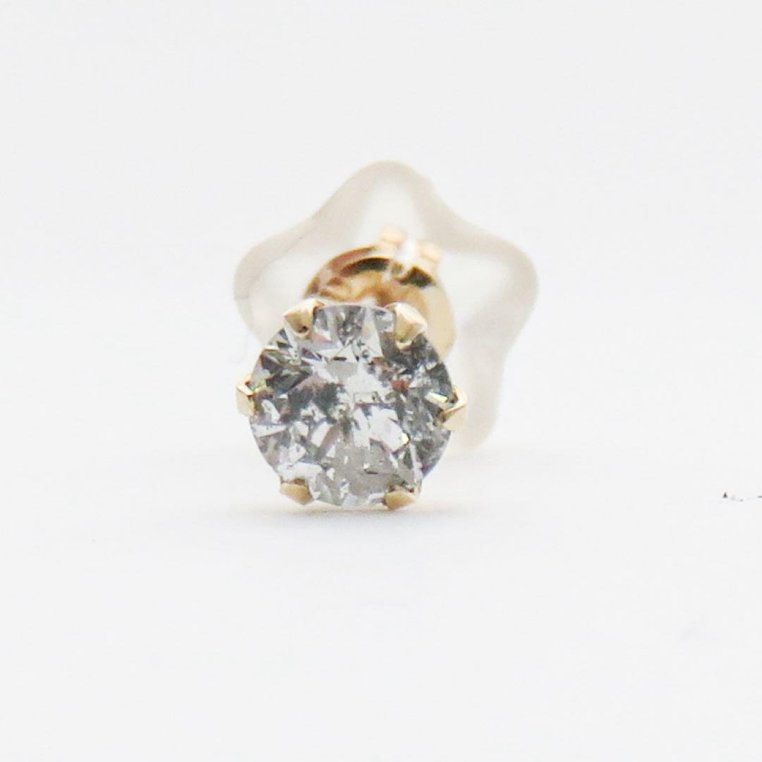 ニ*ー様 本物保証K10YG 天然ダイヤモンド0.20ct 片耳ピアス　10金