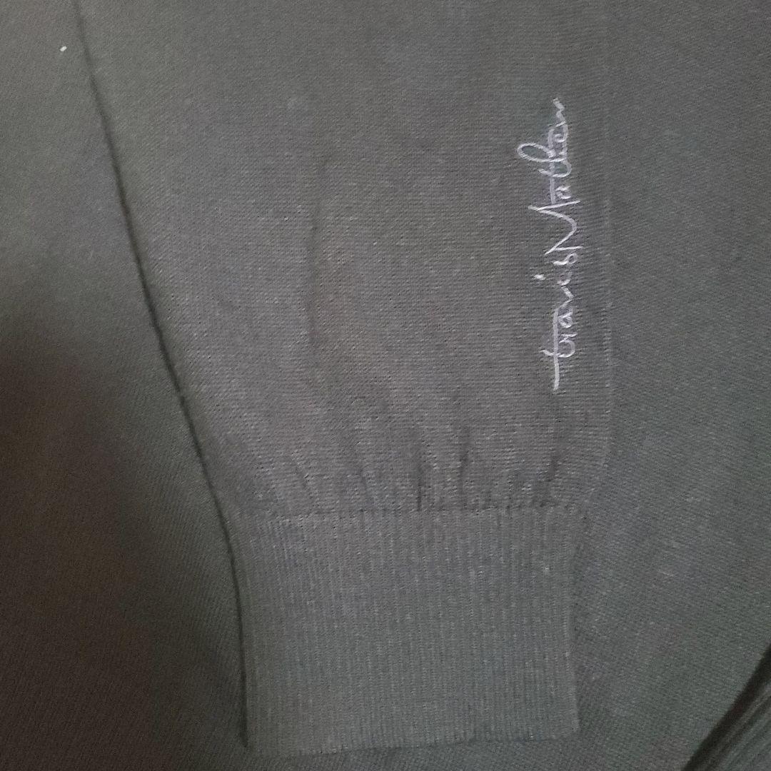 【美品】travisMathew　薄手ニット　ブラック　XL　ストライプ　タイト