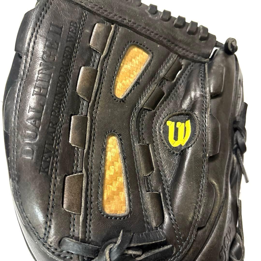 希少 Wilson ウィルソン DFS キップレザー グローブ プロスタッフ 黒