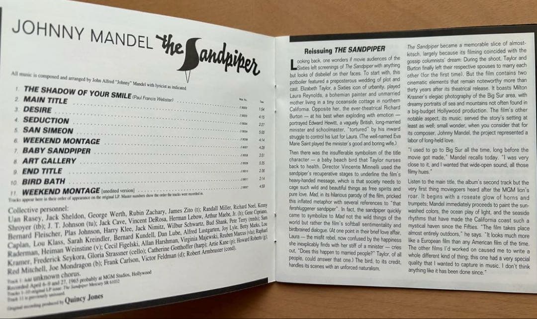 いそしぎ　オリジナル・サウンドトラック　CD　作曲ジョニー・マンデル