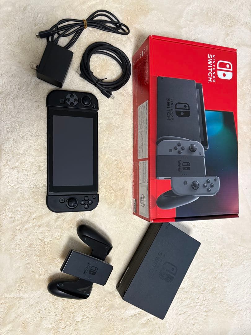 【美品】Nintendo Switch 本体 グレー　バッテリー強化版　完動品