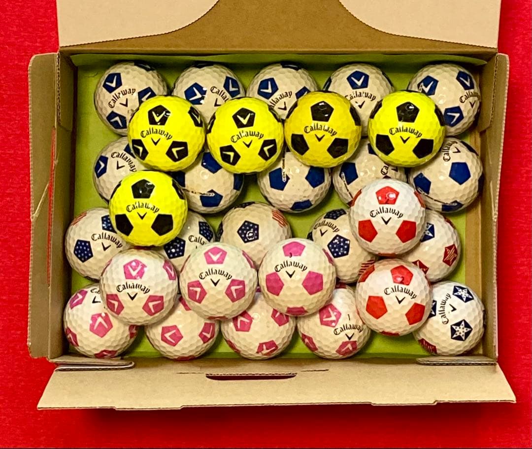 M138【中古ゴルフボール】キャロウェイ/クロムソフト《サッカー柄》計30個