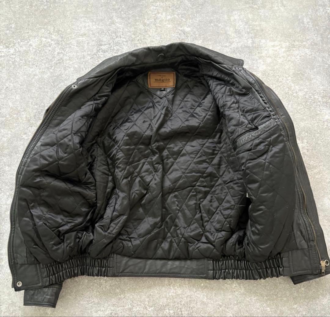 90s Vintage ブラックレザージャケット【短丈】