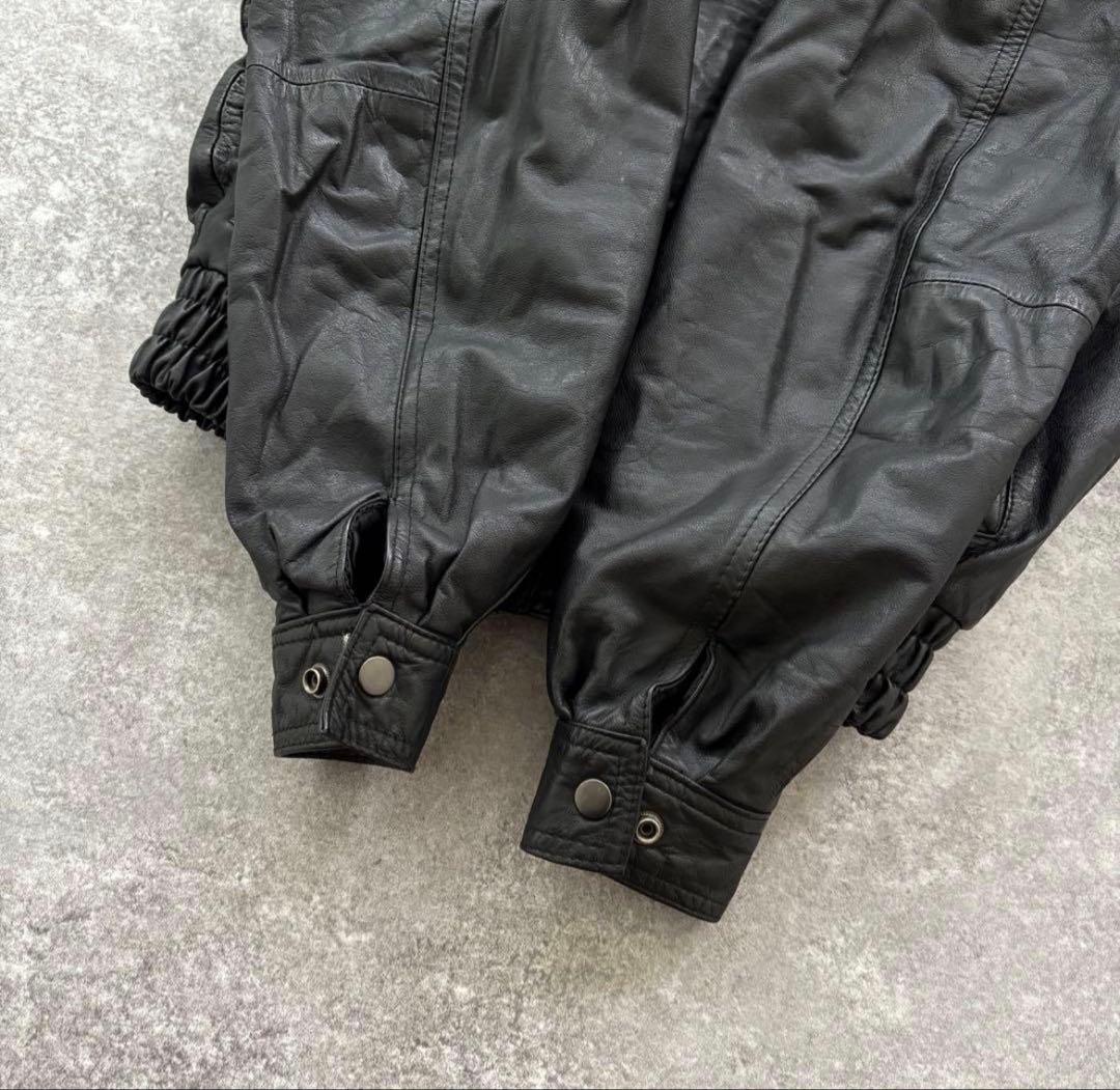 90s Vintage ブラックレザージャケット【短丈】